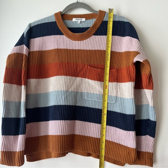 Madewell Striped Ribbed Knit Sweater women’s XS | Multicolor Block Pullover - Picture 5 of 8